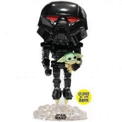 FUNKO POP! Starwars: Dark Trooper With Grogu EE Exclusive "Glows In The Dark"
