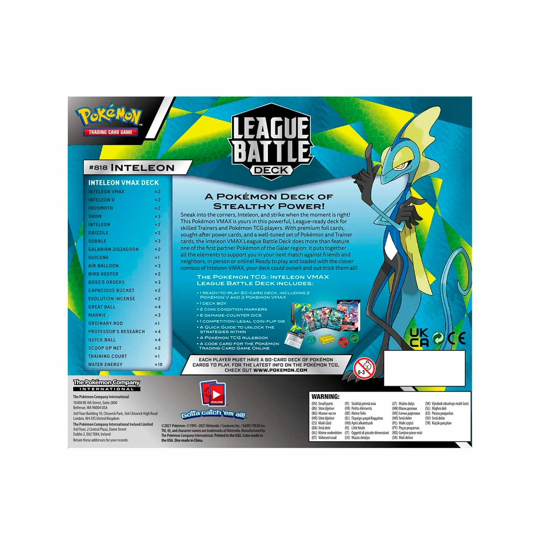 Brand new 🔔 Pokémon TCG: Inteleon VMAX League Battle Deck 🛒 10 Pokémon TCG: Inteleon VMAX League Battle Deck